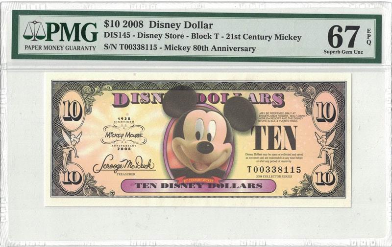 Mickey Mouse 80th Anniversary 2008 $1 DISNEY DOLLAR Mickey Mouse 80th Anniversary 2008 $1 DISNEY DOLLAR